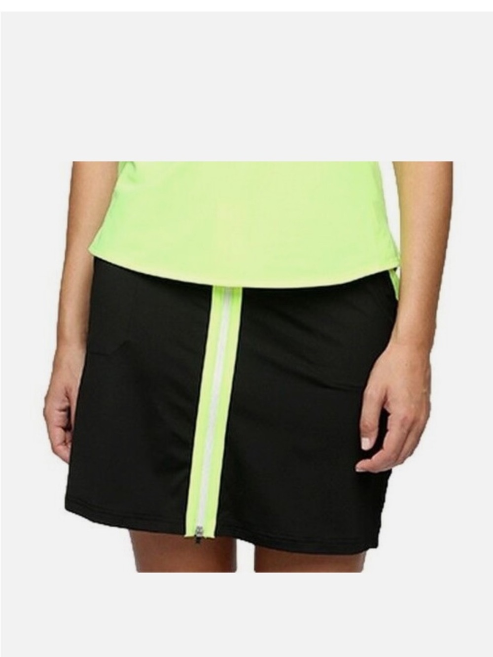 Belyn Key Black Stripe Front Active Skirt Golf Skort Size Medium